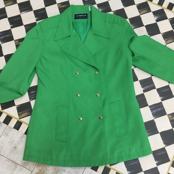 PRICE IS FIRM!  Stunning Liz Claiborne Green Jacket - Picture 5 of 12